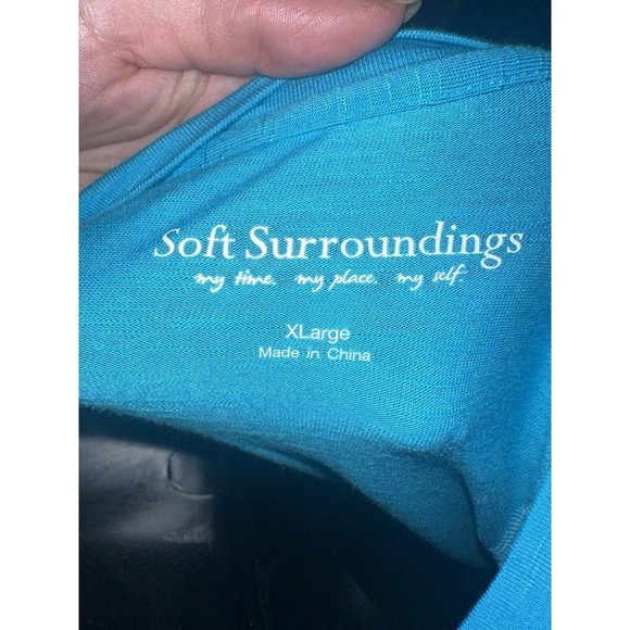 Soft Surroundings Perfect A Line Top Swing Tunic Shirt Dress Size XL Aruba Blue - Picture 3 of 4